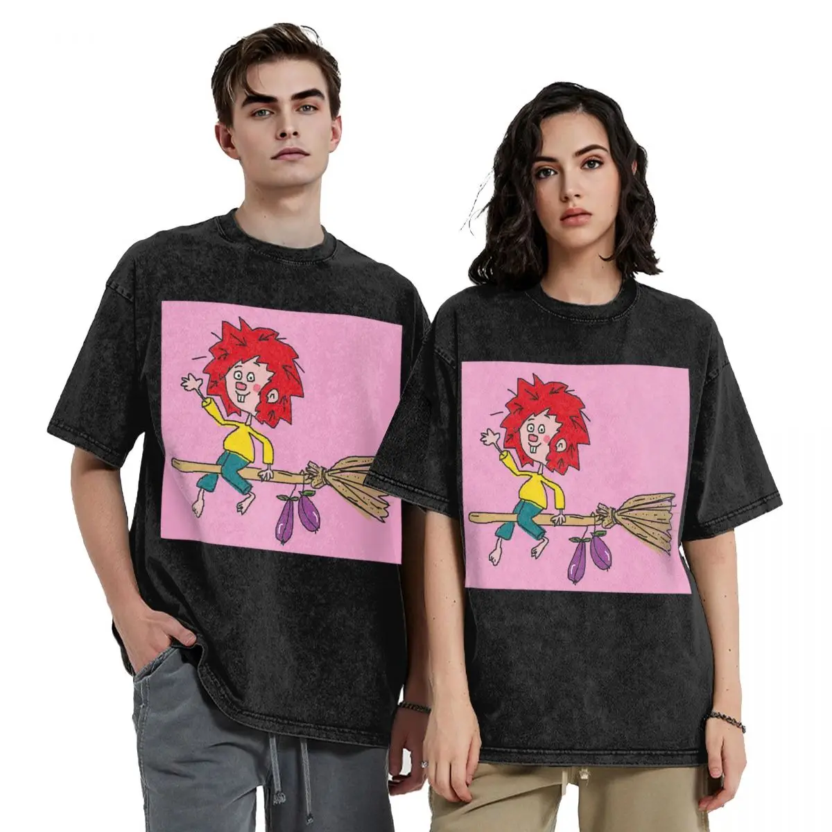 

Pumuckl Is An Invisible Goblin Hip Hop Short Sleeve T-Shirts Washed Tops Tees Streetwear T Shirt Oversized for Men Women
