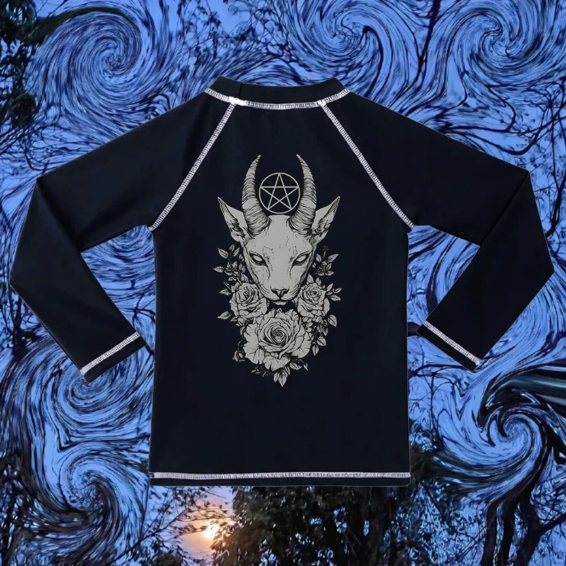 

Y2K Streetwear O-neck Long Sleeve Top 2000s Aesthetics Creative Cow Pattern Printing Tee Women Fashion Punk Classic Slim T-shirt