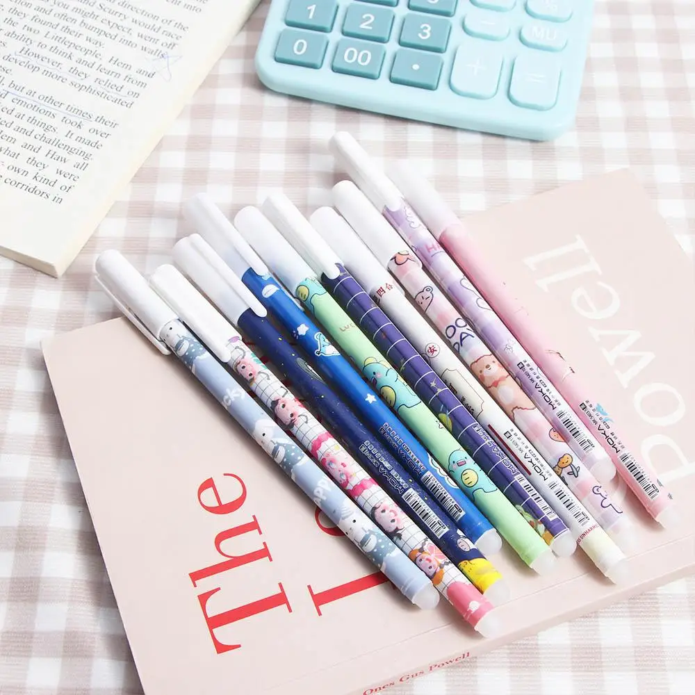 1Pc Kawaii Random Neutral Erasable Pen 0.5mm Blue Gel Pens Washable Handle Kids Stationery School Office Supplies