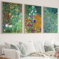 3pcs Unframed Abstract Gustav Klimt Sunflower Painting, Creative Canvas Poster, Waterproof Canvas Wall Art, Artwork Wall Pain