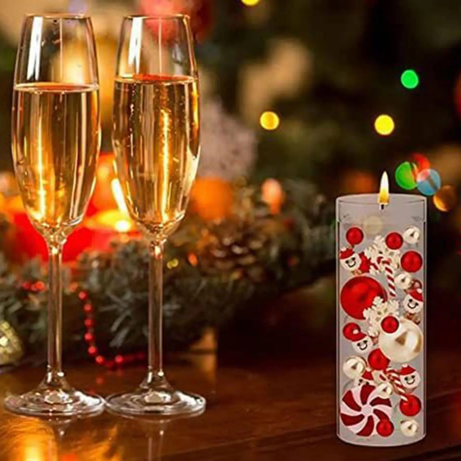 Floating Candles Material Dinner Ornaments Decoration DIY Christmas Vase Filler Pearl