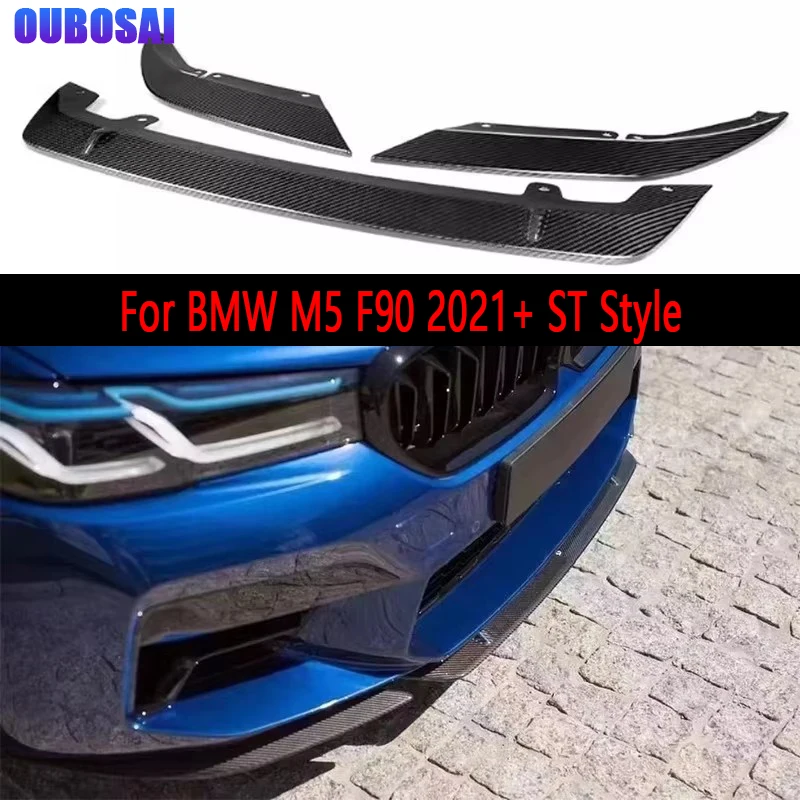 

For BMW M5 F90 2021+ Carbon Fiber Car Front Bumper Diverter Spoiler Diffuser Front lip chin Upgrade body kit