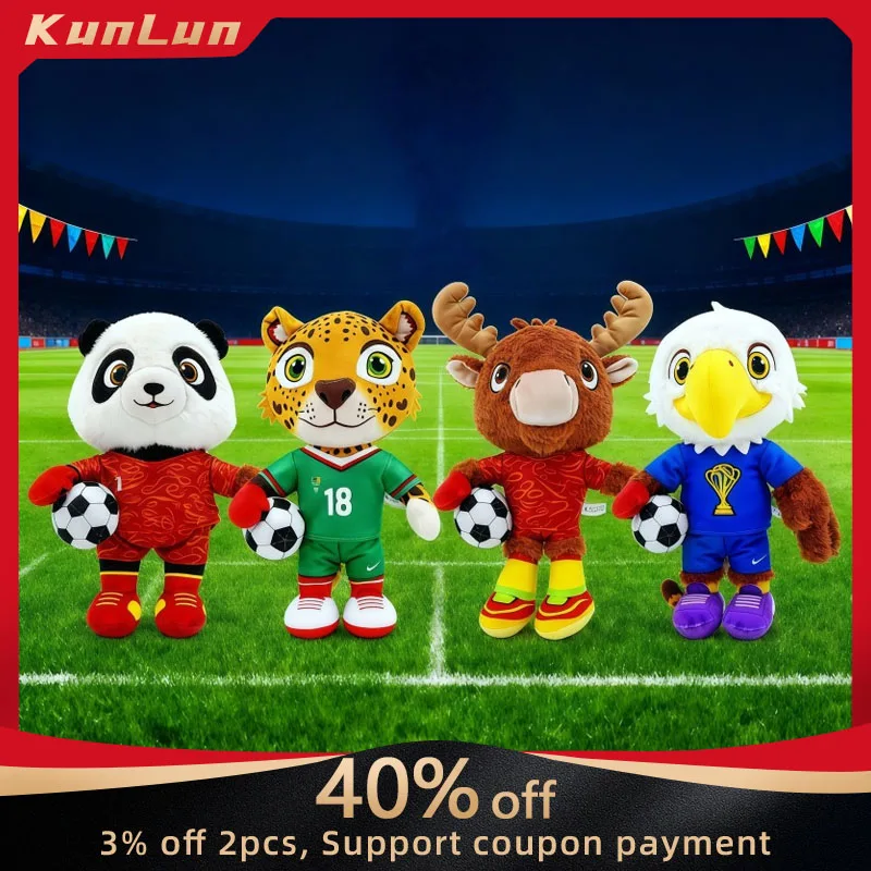

2026 FIFA World Cup Soccer Mascot Plush Toy Zayu Maple Panda Soft Stuffed Doll Clutch Handheld Plush Sports Themed Gifts Toy