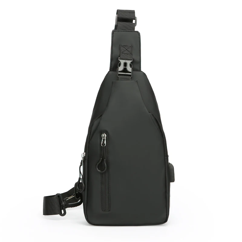 

1 Men's Large Capacity Usb Charging Multifunctional Chest Bag Fashion Simple Commuter Lightweight Shoulder Crossbody Bag