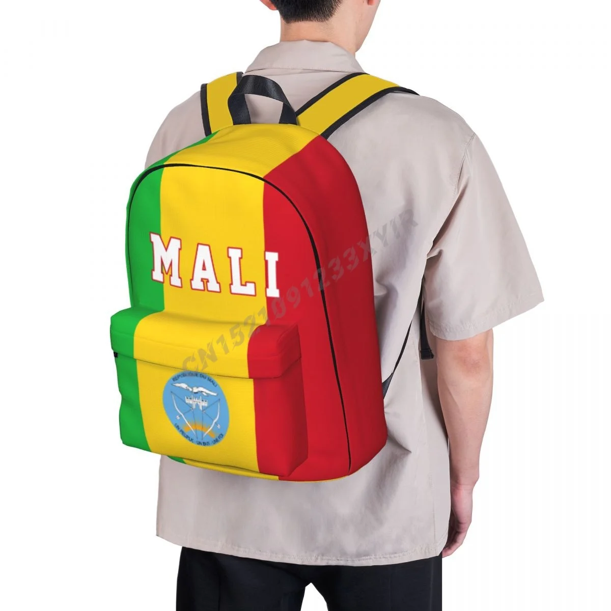 Unisex Backpack Mali Flag Malian Stitch Schoolbag Messenger Bag Case Laptop Travel Bag Mochila Gift