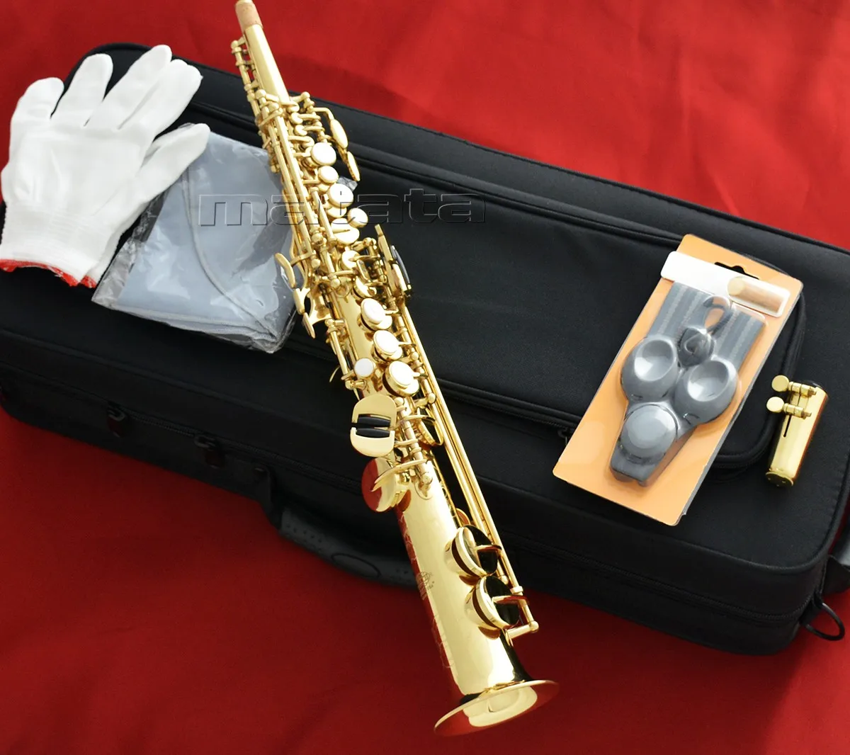 Fast Ship Brass Lacquered Sopranino Saxophone Low Bb High E sax NEW