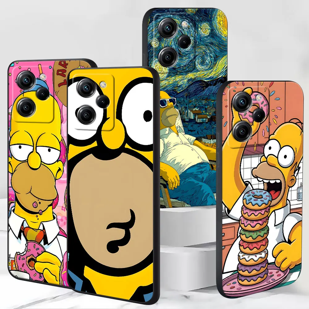 Homer Simpson Cartoon Case for Xiaomi Mi 15T 14T 11 Lite 5G NE 13T 9 10T 11T Pro Black TPU Cell Phone Cover Soft Shell