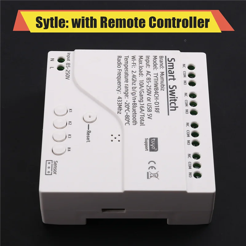 ABZW Tuya Wifi interruptor inteligente Monitor de Sensor de temperatura AC 85-250V interruptor inteligente inalámbrico con control remoto RF