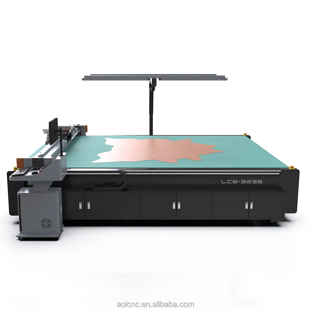 AOL Computer Controlled CNC Knife Sheepskin Clothing Fabric Series Wide Format Cutting Table