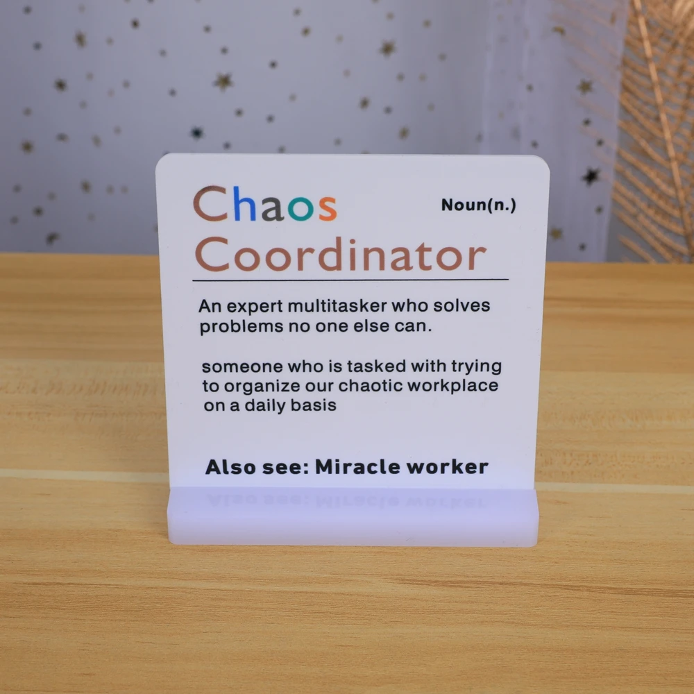 Chaos Coordinator Gift for Thank You Manager Coworker Secrety Chaos Coordinator plaque decoration office staff thank you