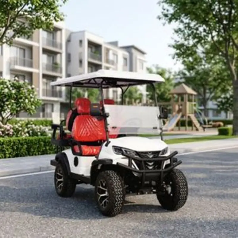Utility Vehicle Aluminum Alloy Rim 4 Wheel Electric 2 Seater Windshield For Villa Park Golf Cart Buggy