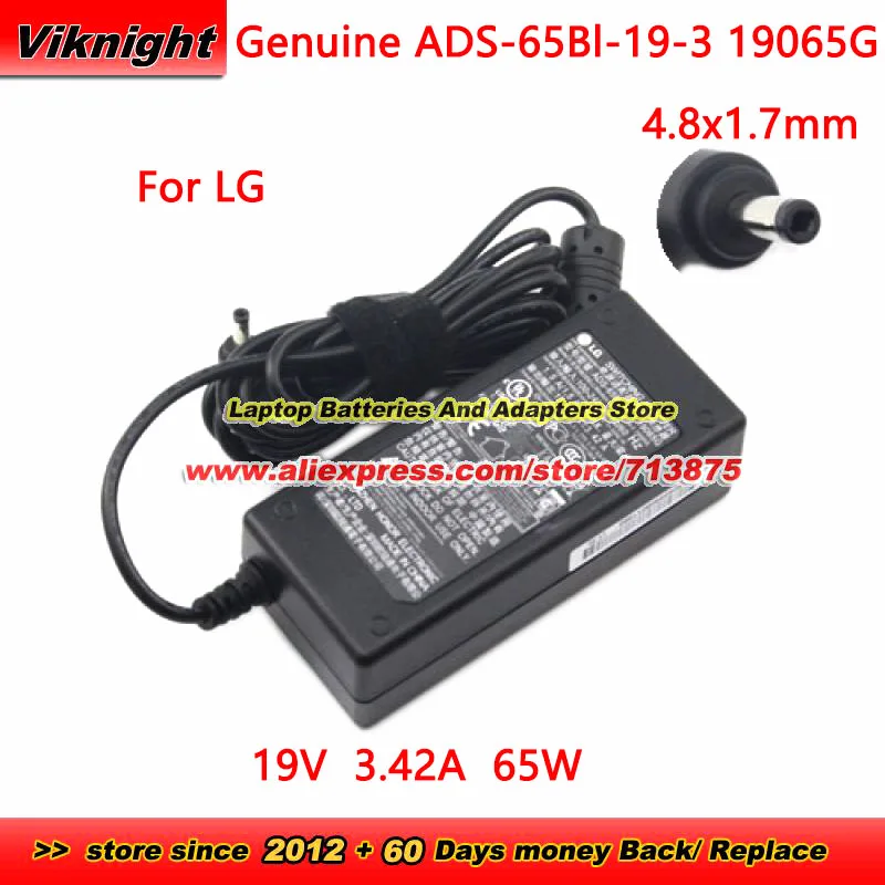 

Genuine for LG ADS-65Bl-19-3 19065G AC Adapter Charger 19V 3.42A 65W with 4.8x1.7mm tip Power Supply