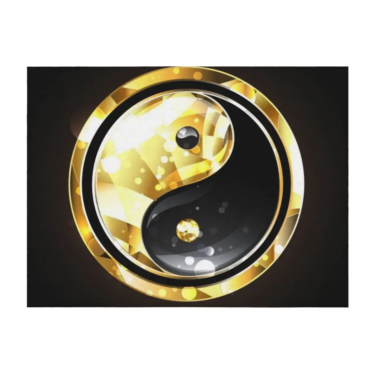 

Jewelry Yin Yang Symbol ( Gold Yin Yang ) Throw Blanket Flannels Custom Decorative Beds Travel Blankets