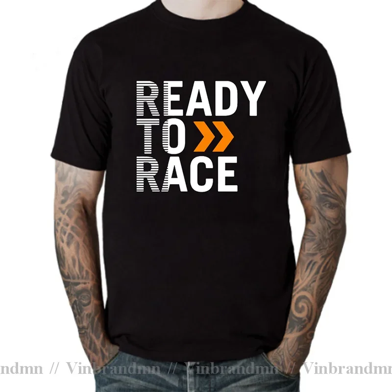 Men's T Shirt Ready To Race Novelty Tops Enduro Cross Motocross Bitumen Bike Life Tees Clothes Cotton Printed T-Shirt Plus Size