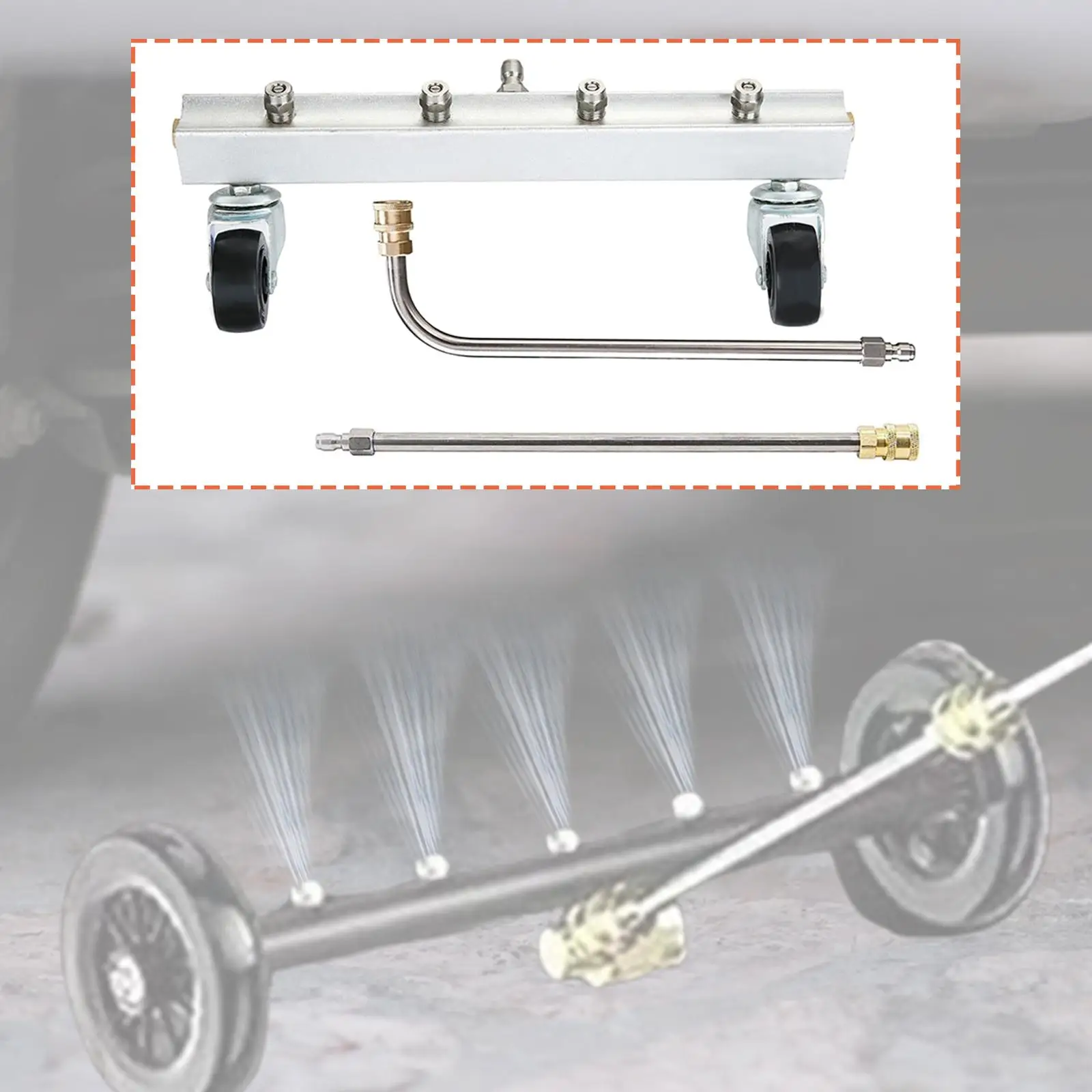 Pressure Washer Undercarriage Cleaner Versatile Universal with 4 Nozzles Washer