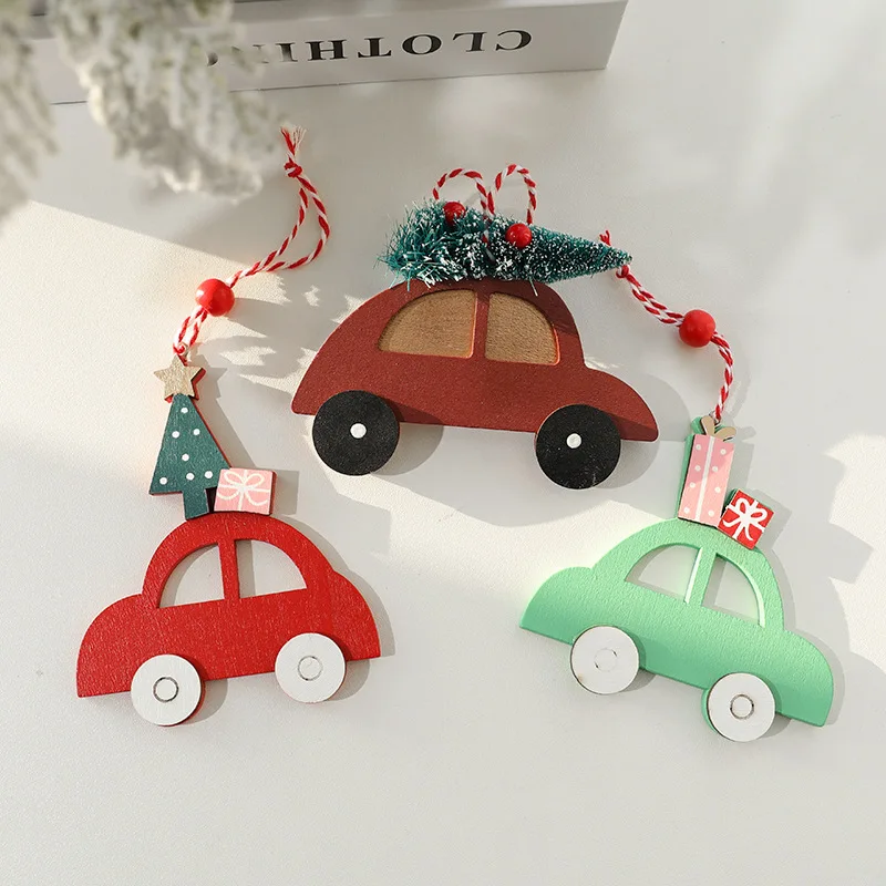 

Christmas Decorations Wooden Creative Hangings Christmas Elk Car Decorations Small Tree Christmas Tree Hangings