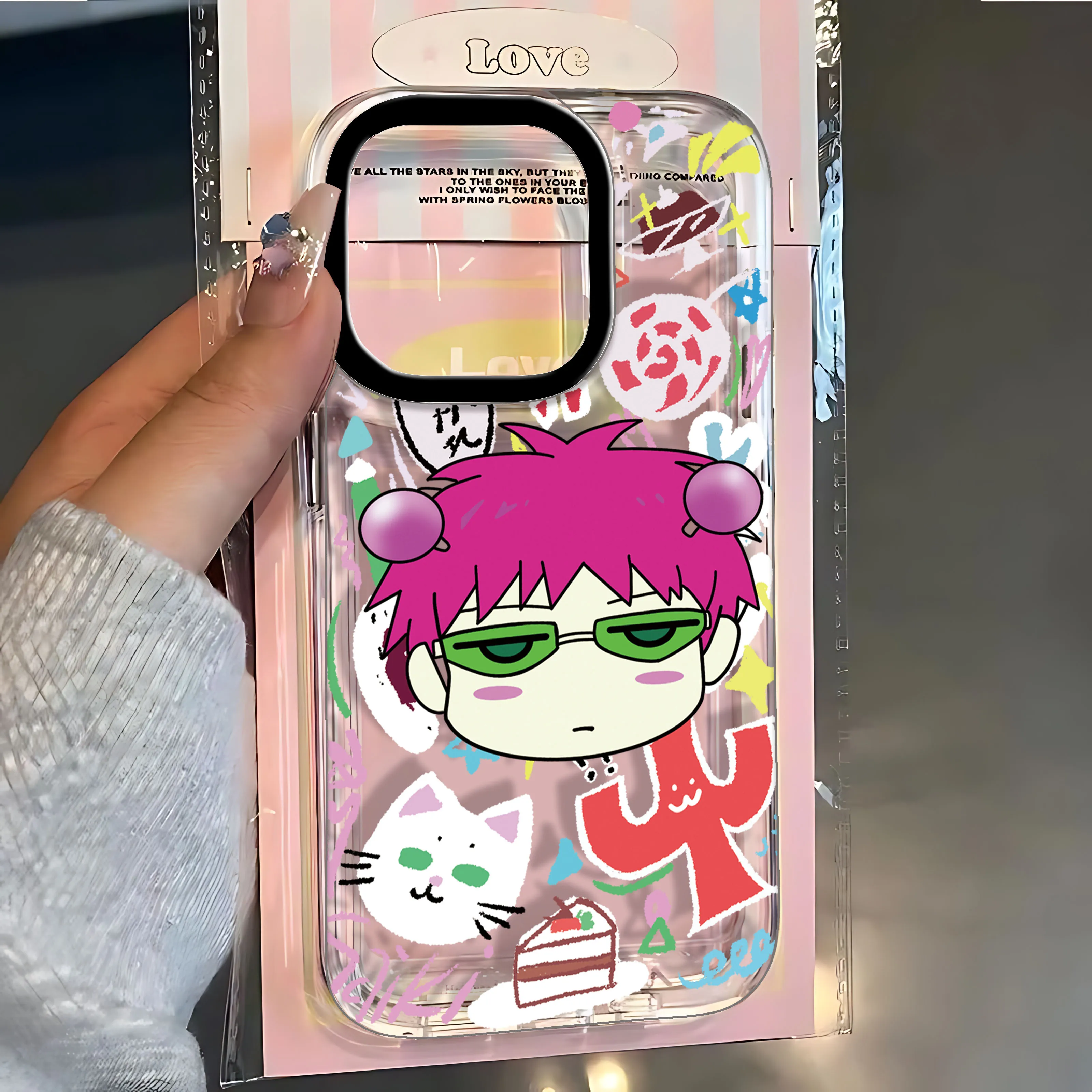 New Anime Saiki Kusuo Phone Case For iPhone 16 15 14 13 12 11 Mini Pro Max X XR XSMax 7 8 Plus Transparent Soft TPU Back Cover