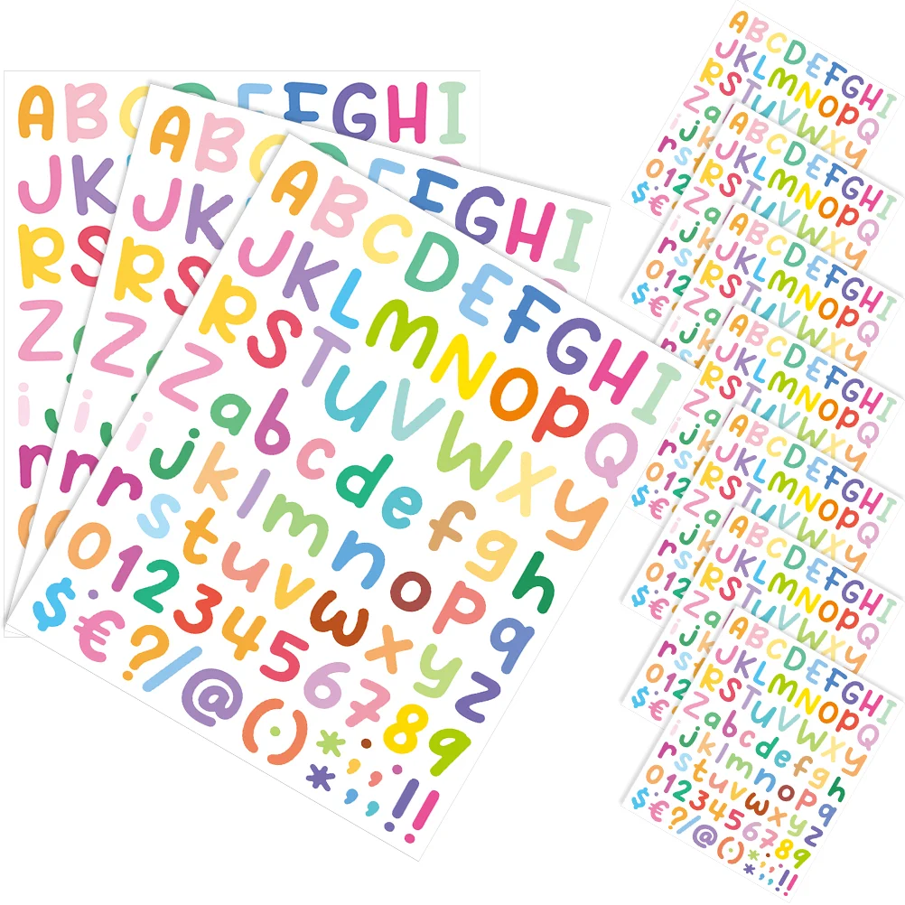 

Alphabet Stickers Colored Decals Self Adhesive Letters Labels Number Small Scrapbooking