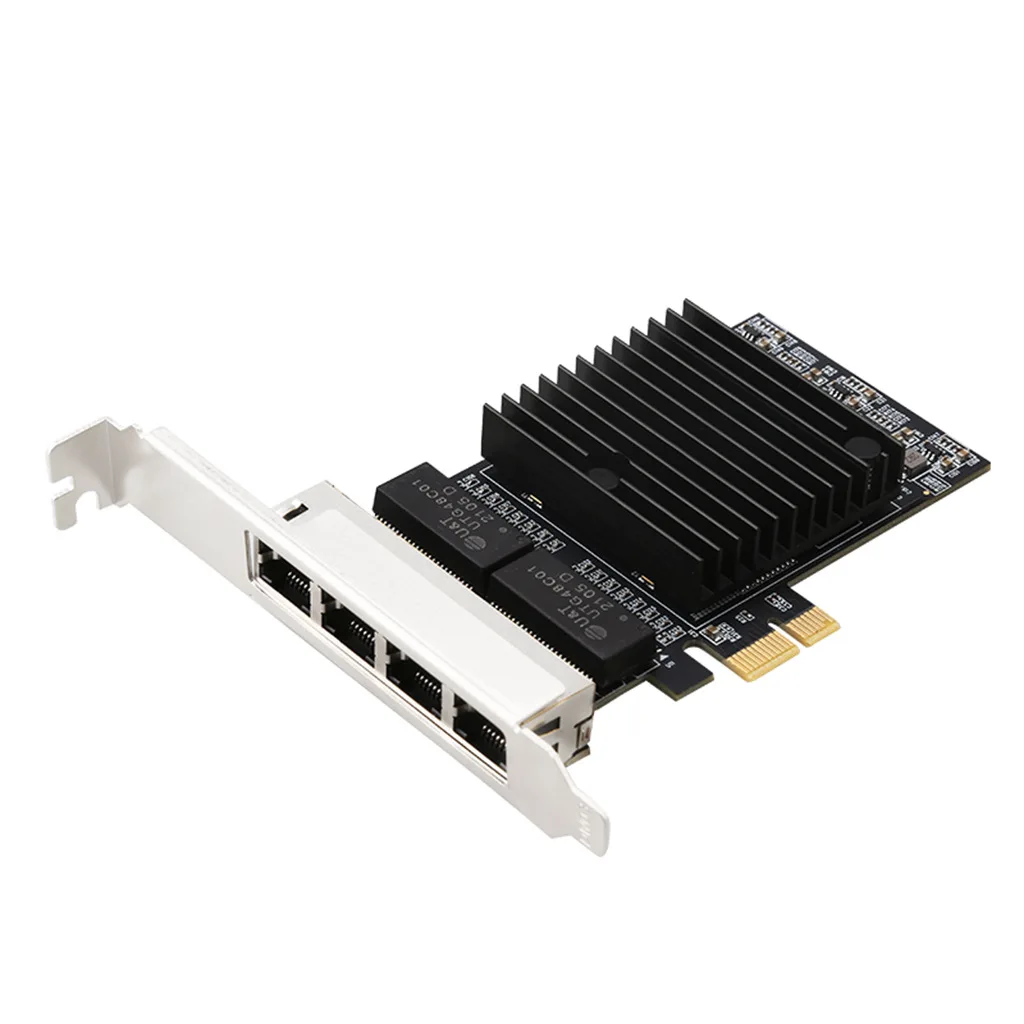 wholesale Server PCIE to Four Port Gigabit Network Card RJ45 Soft Router 1000M Desktop Network Card 82571 Chip