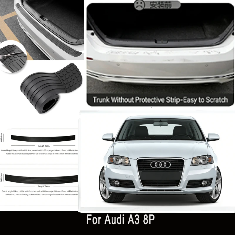 

For Rear Trunk Guard Plate Sticker Car Rear Bumper Trim Anti-Kicked Scratch Protector Sticker Strip