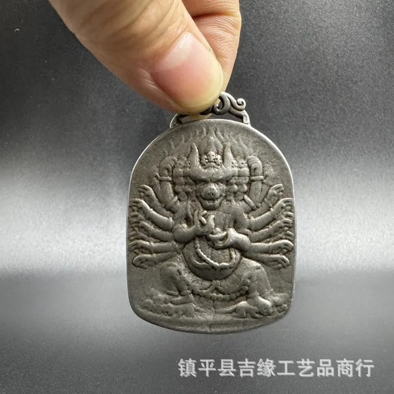 

Tibetan Style Iron Nepalese Mahavairohana Pendant Collectible Craft Hanging Decoration Unmovable Iron Hanging Plate