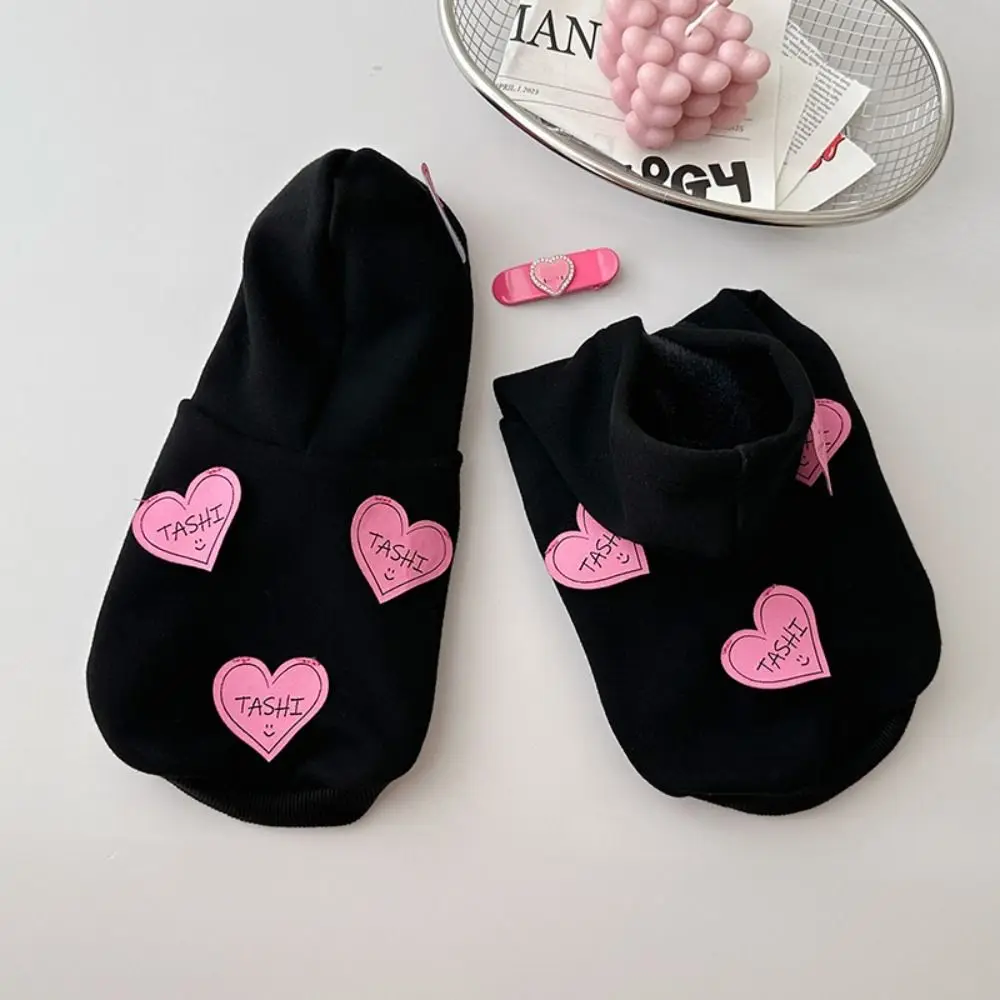 Ropa superior, sudaderas con capucha para perros con corazón de amor, abrigo grueso y cálido para cachorros y gatos, ropa de dos piernas, ropa moderna para mascotas, suministros para mascotas