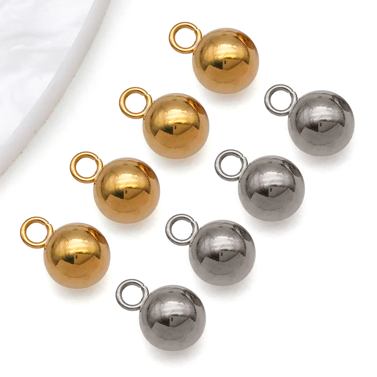 20pcs Stainless Steel Round Solid Ball Bead Charms for DIY Bracelet Necklace Earrings Jewelry Making Accessories image 3