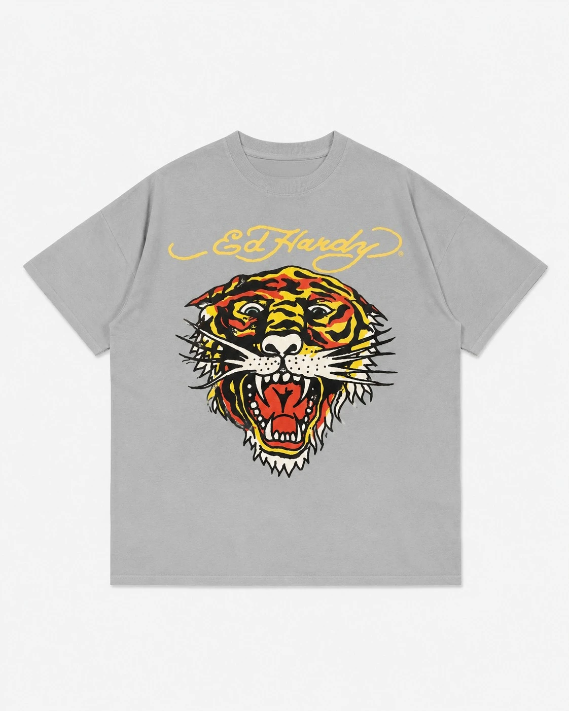 2026 Tiger Head Tattoo Street Style Themed Casual Daily Streetwear T Shirt Unisex Loose Oversized Cotton Summer Graphic Tee
