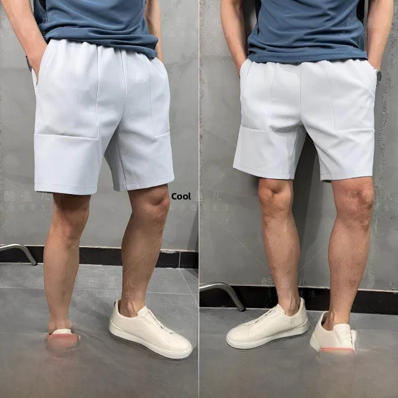 

Удобные мужские летние повседневные шорты с двойной молнией, эластичной талией, свободного кроя, модные, городские, молодежные, для повседневной носки