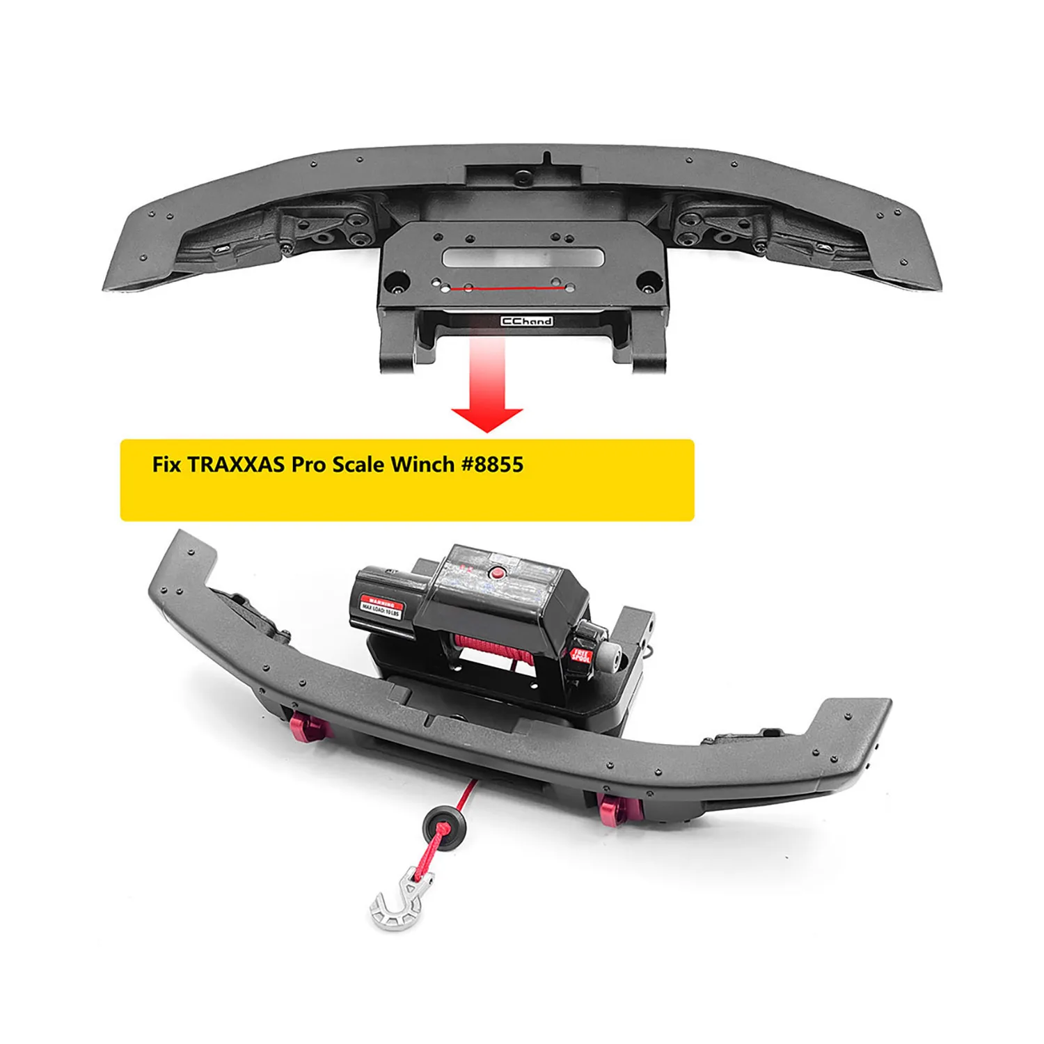 High Strength Front Bumper Winch Mount for 2021 TRX4 1/10 RC Crawler Racing Car Off-road Modification Parts