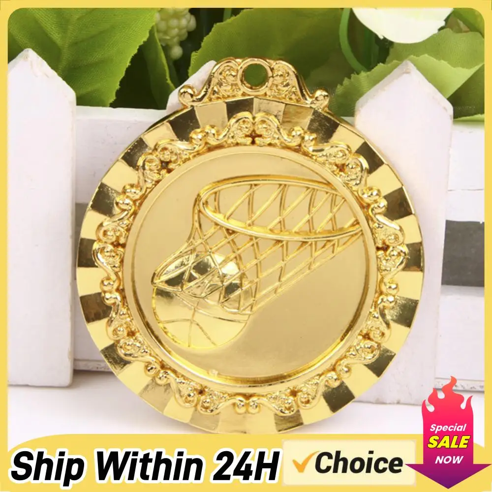 6.5cm Basketball Medals Sports Medal with Neck Ribbon Gold/Silver/Bronze Medals Basketball Game Medals for Winners