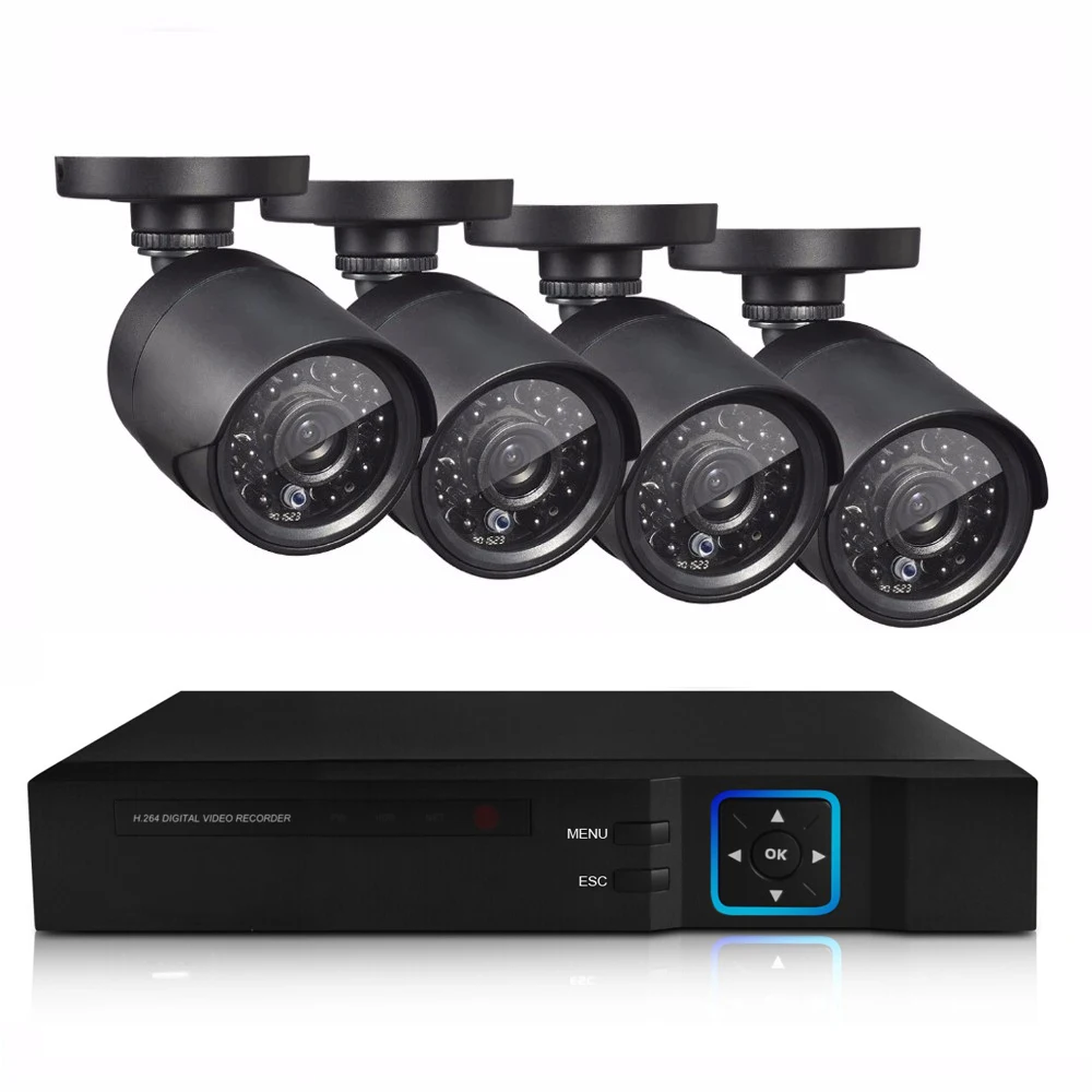 

1080P 4ch AHD bullet/dome HD Outdoor/indoor Home Security Camera System h264/h265 Monitoring DVR kit