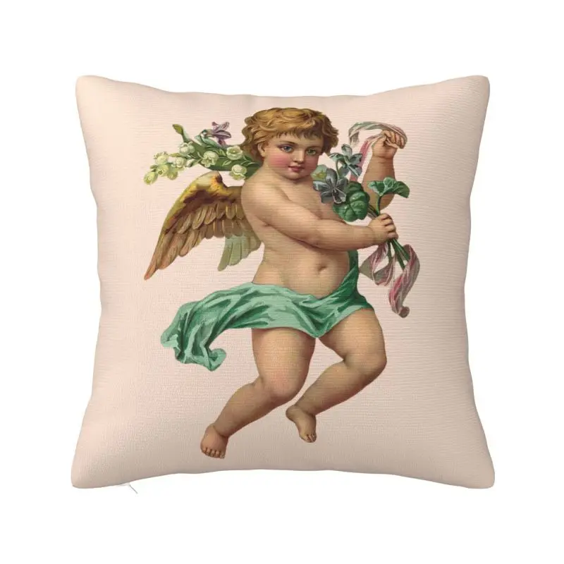 Renaissance Angels Luxury Pillow Cover Living Room Decoration Vintage Cherub Wings Sofa Cushion
