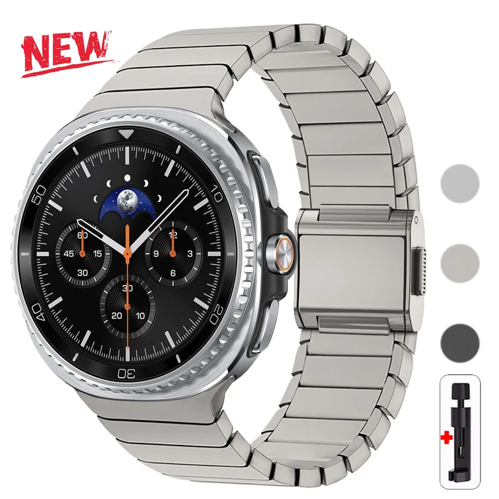 

Роскошный титановый ремешок для Samsung Galaxy Watch8 40/44 мм 8Classic 46 мм ремешок с магнитной пряжкой для Galaxy Ultra 47 мм 2025 браслет