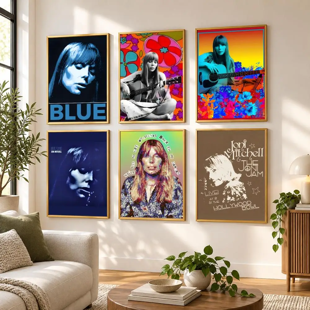 Singer Joni Mitchell Poster HD art sticky wall waterproof home living room bedroom bar aesthetic decoration