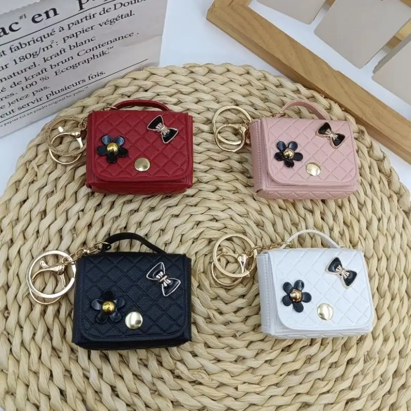 Modische Leder-Kopfhörertasche, Mini-Schlüsselanhänger, einfarbiger Anhänger, Kopfhörerhülle, Bluetooth-Headset-Abdeckung – Detail 4
