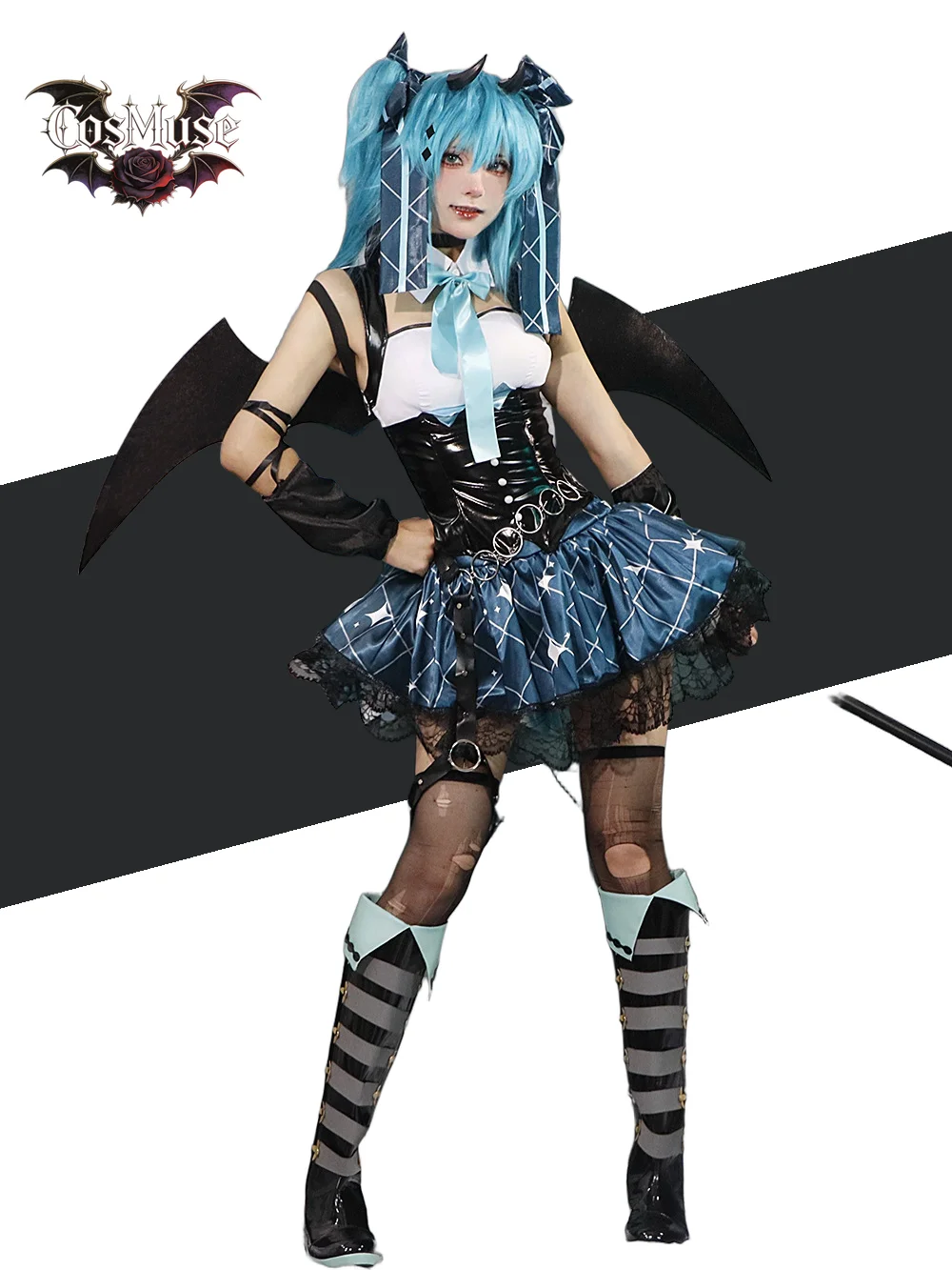 

Anime Demon Miku Cosplay Costumes Women Sexy Dress Wings Suit Cute Devil Uniform With Tail Halloween Carnival Party Clothes