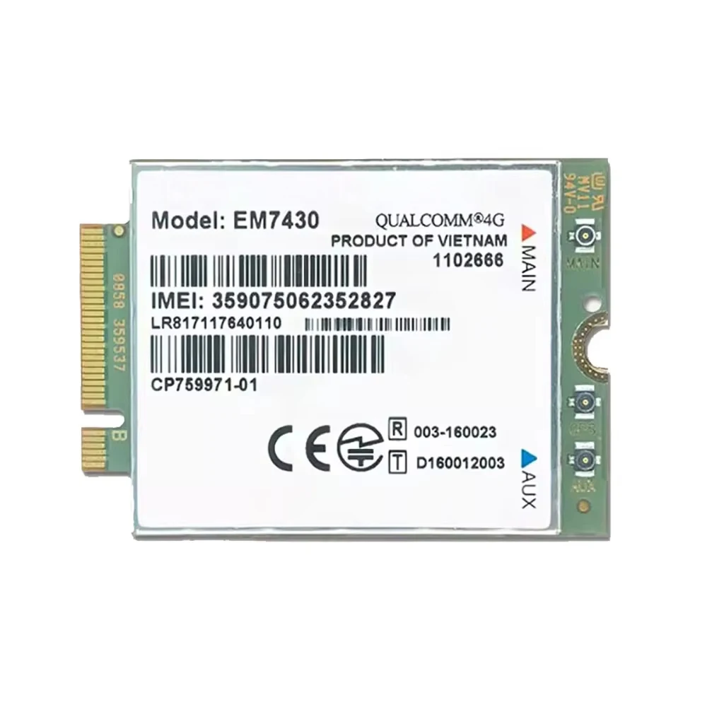 Unlocked EM7430 LTE Cat6 M.2 Module GNSS Receiver FDD-LTE TDD-LTE 4G WWAN Card For PC Laptop Router