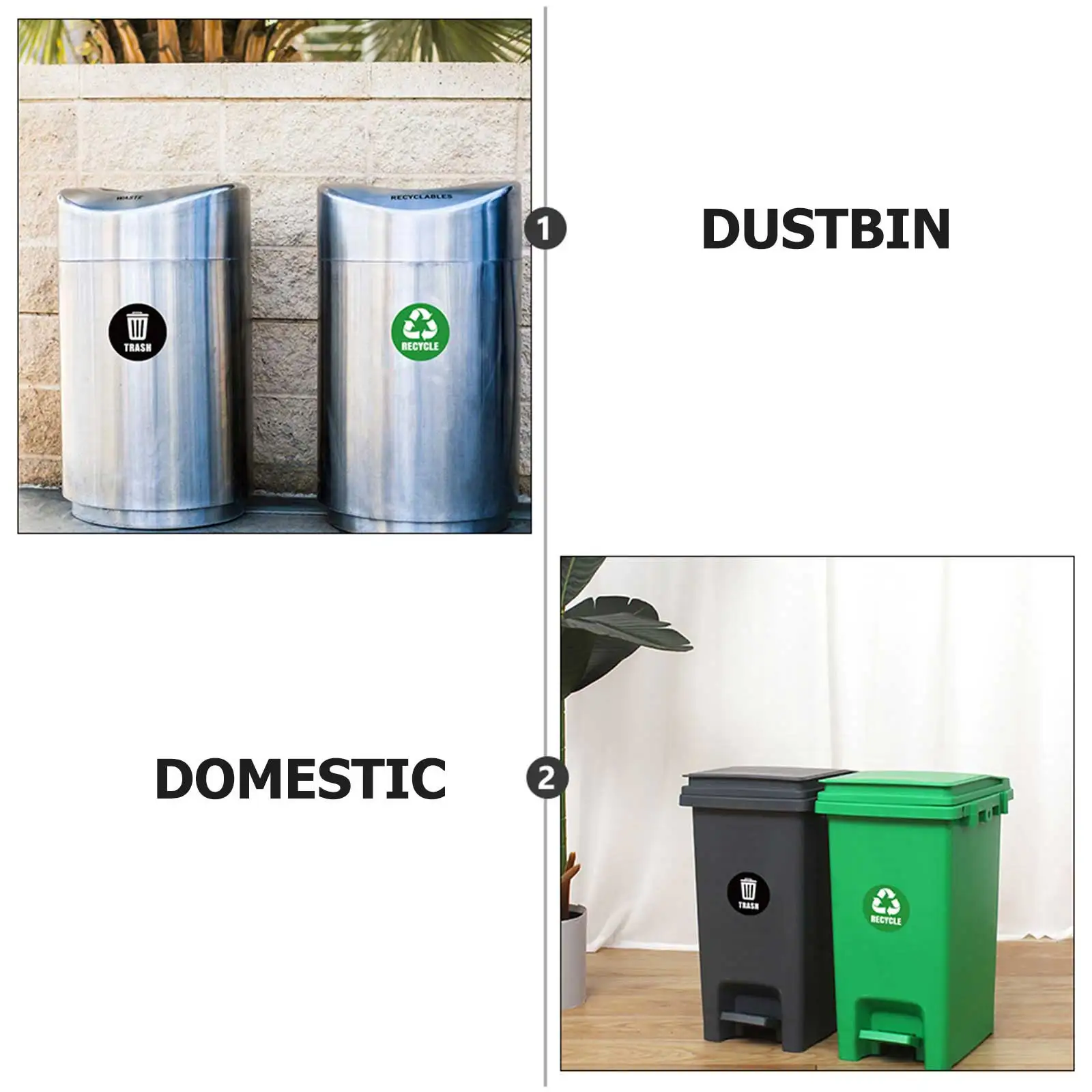 

Garbage Classification Labels PVC Stickers Trash Waste Bin Sign Recyclable Reusable Safe Long Use Fine Workmanship Easy