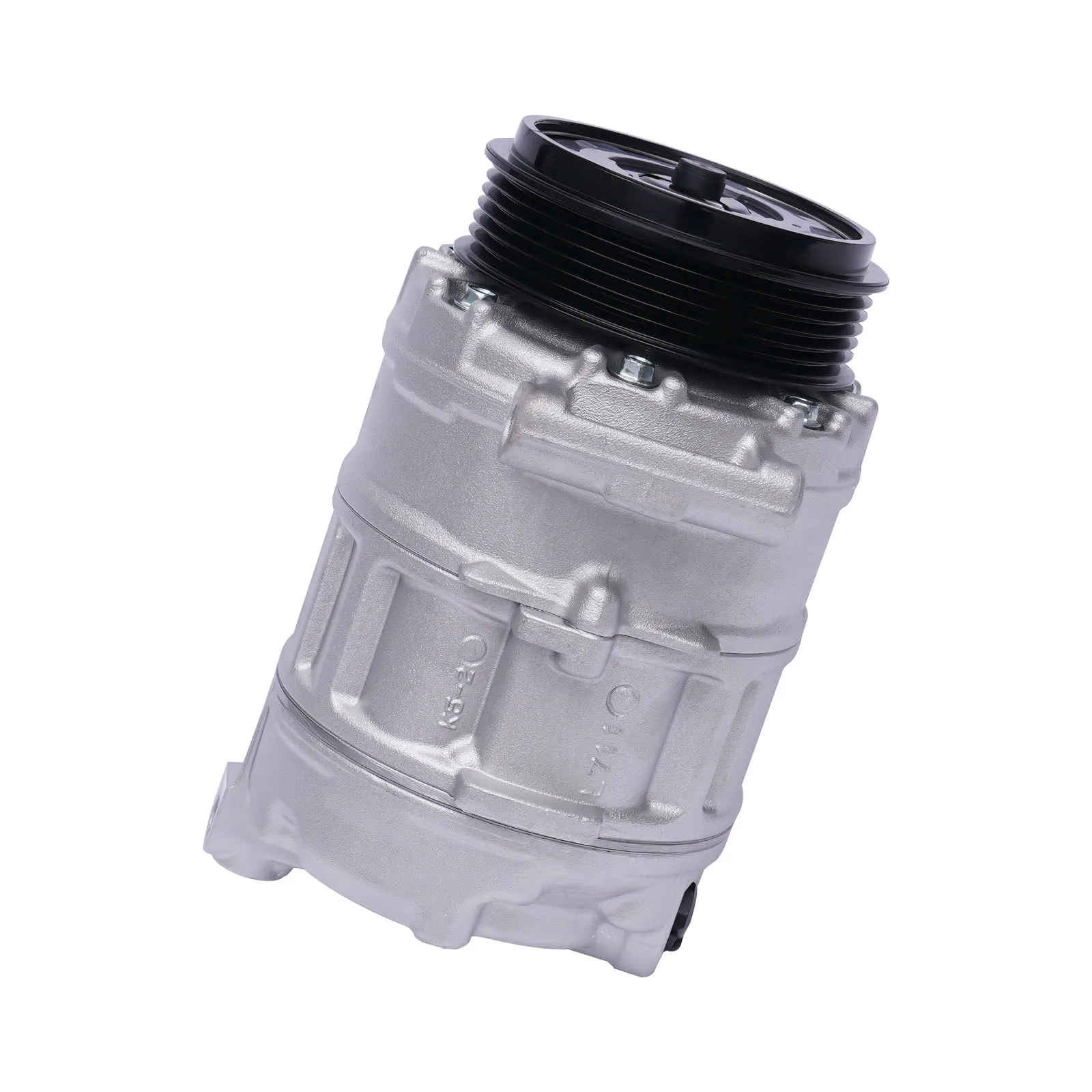 12V R-134A 6 Groove Clutch AC Compressor for SUV Cabin Cooling Iron Aluminum Copper Silver Mid-size Engine Air Conditioning Direct Replacement Assembly