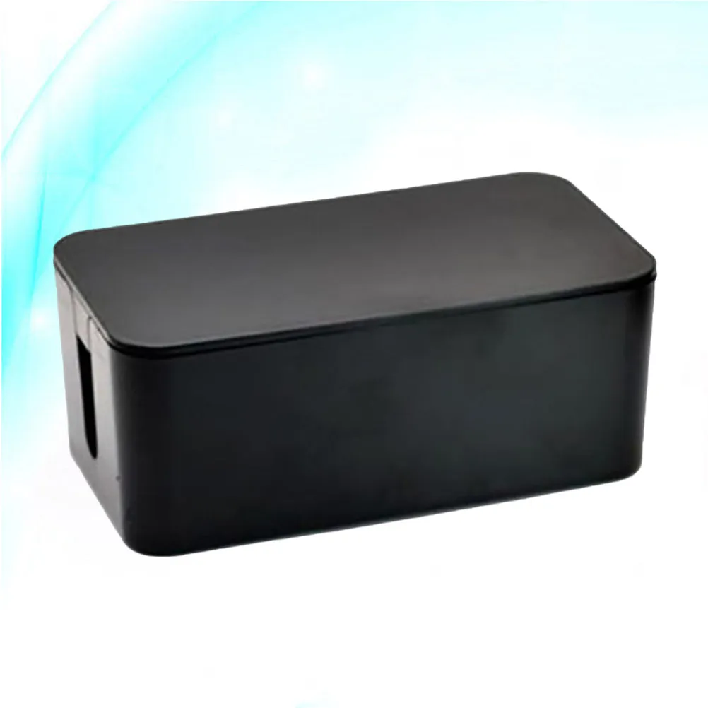 

Коробка для хранения кабелей, черная, размер S, пластиковый органайзер для удлинителей, зарядных кабелей, проводов, для организации рабочего стола, скрытого хранения