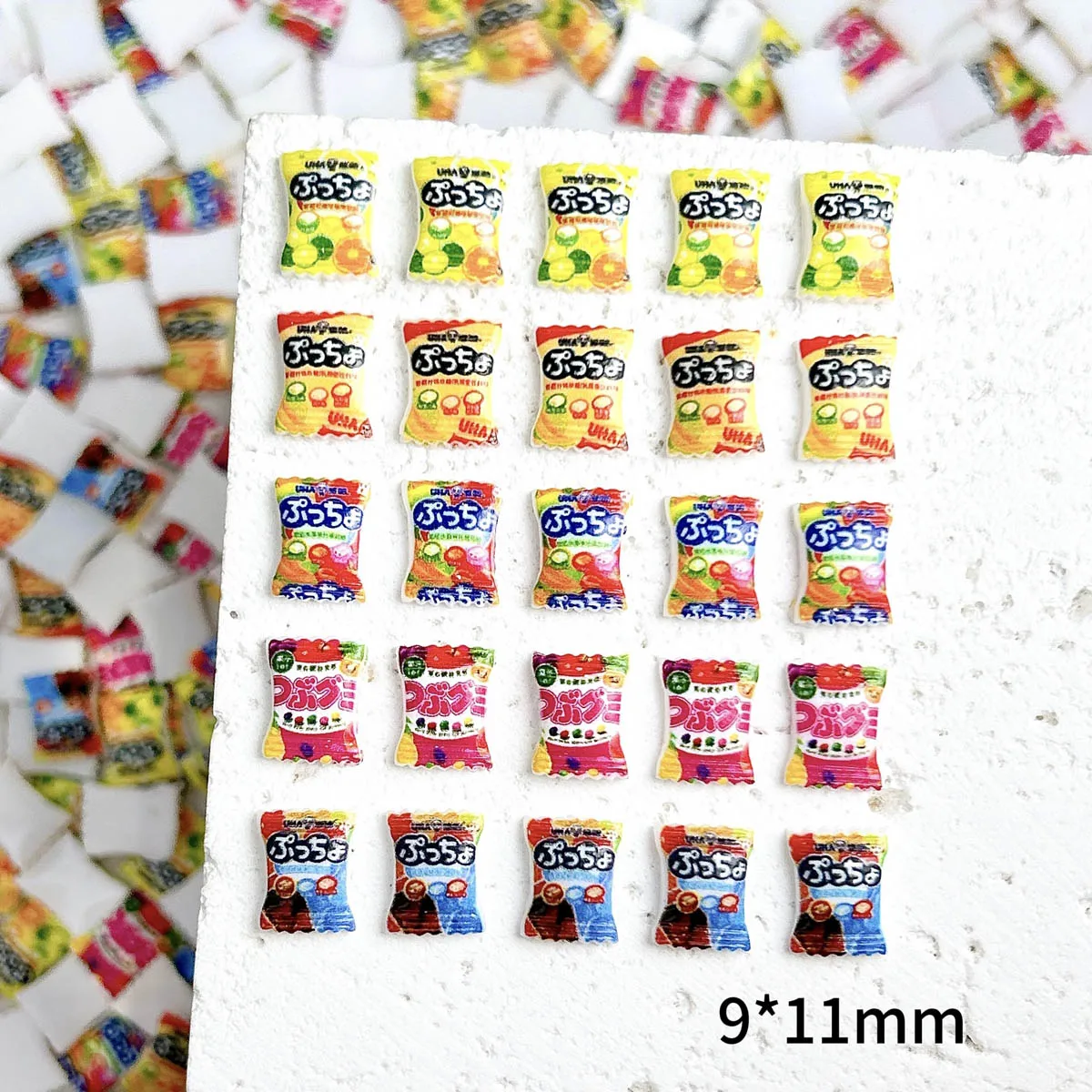 30PCS Luminous Creative Resin Candy Nail Art Decorations 3D Simulated Colorful Potato Chips Nail Charms DIY Phone Case Nail Sets