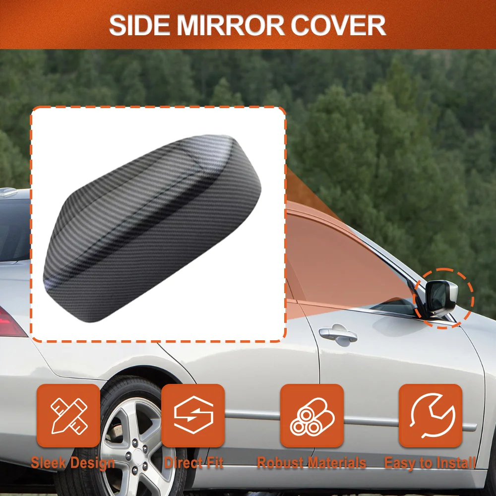 

2pcs Side Rearview Mirror Cap Wing Mirror Cover for Honda Accord 2003 2004 2005 2006 2007 Carbon Fiber ABS