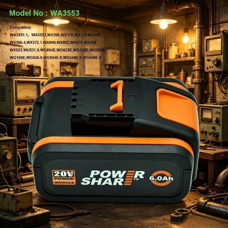 

for worx 20V 6.0/8.0/10Ah Lithium battery Rechargeable WA3553 WA3551 WA3553.1 WA3570 for All WORX Electric and Garden Tools