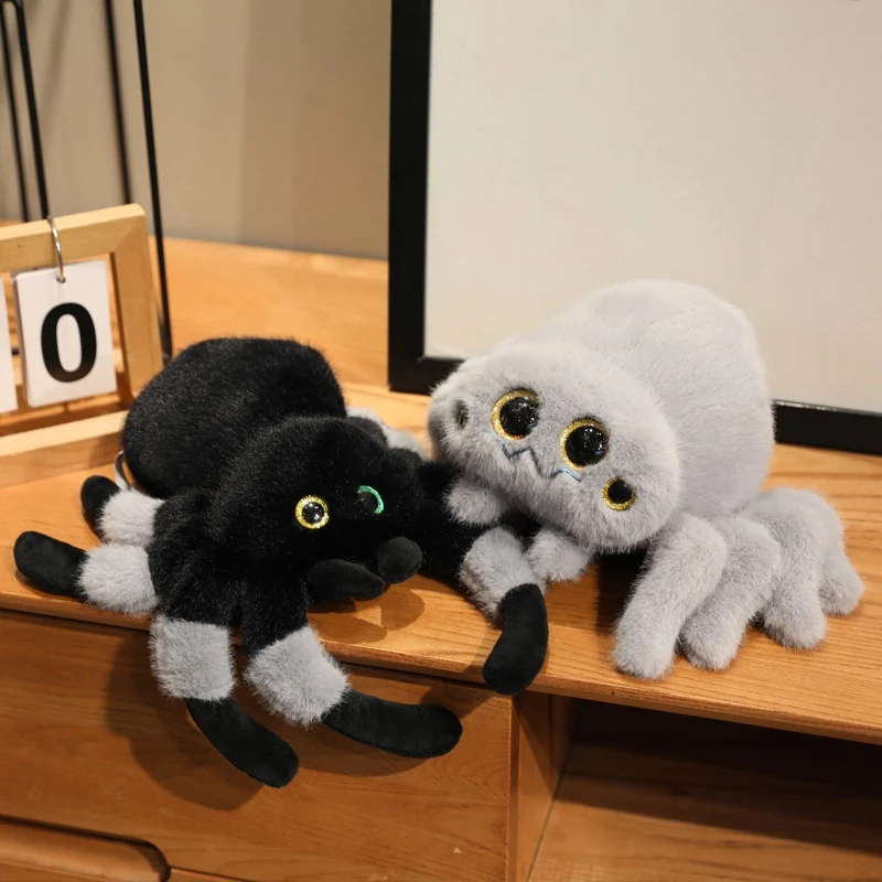 Kawaii realistische bunte Spinnenpuppe Giftspinne Plüschtiere Kinder schöne Unfug-Puppen für Kinder Geburtstag Weihnachtsgeschenke