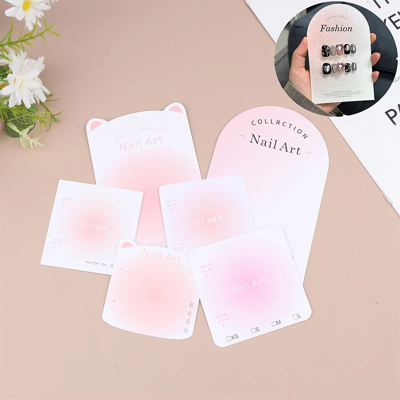 10Pcs Press-On Nail Packaging Display Handmade False Nail Design Swatch Show Card Manicure Sample Display Salon