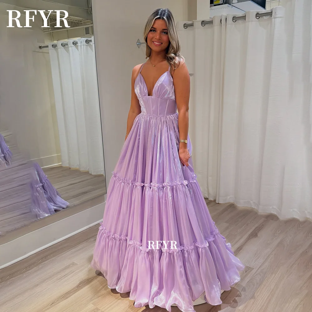 

RFYR Lavender Evening Dress Sweetheart Prom Dress A Line Party Dress with Pleats Formal Occasion Dress رسمية Customized