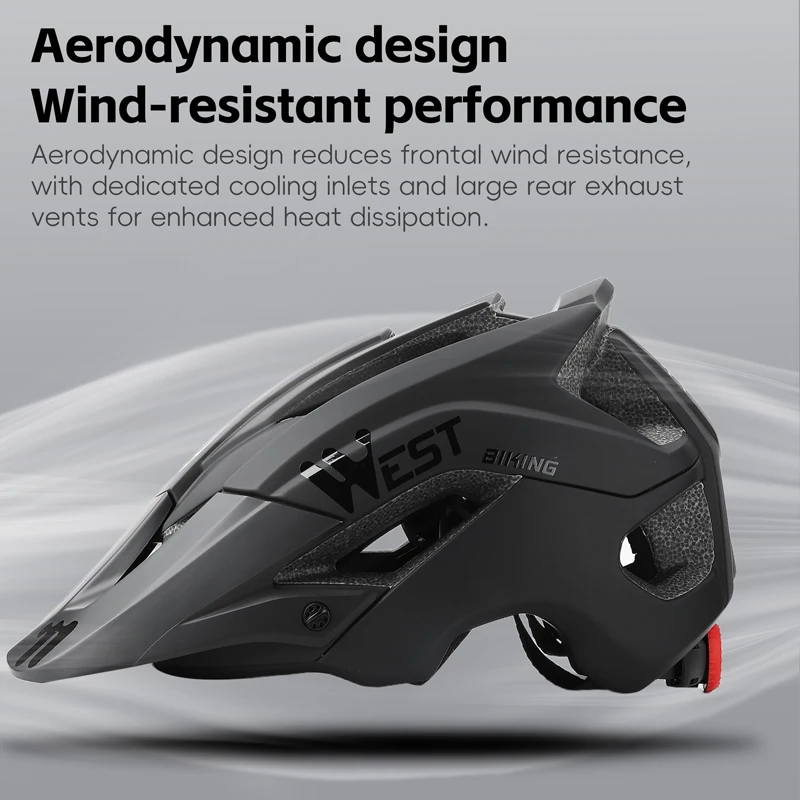 

Lightweight Mountain Bike Helmet Trail XC Off-Road All-Terrain Safety Reflector Cycling Hat with Visor for MTB Road Bike