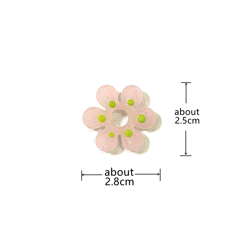 2pcs INS Polka Dot Hollow Flower Glass Bead Pendant Dopamine Mini Floral Charms DIY Craft Making Accessories For Handmade Lovers