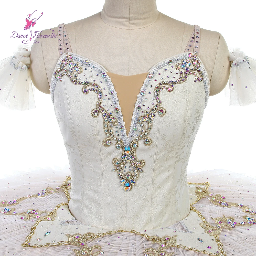 وصل حديثًا أزياء رقص باليه عاجية احترافية لعام 2026 توتو ذهبي لمسابقة الباليه